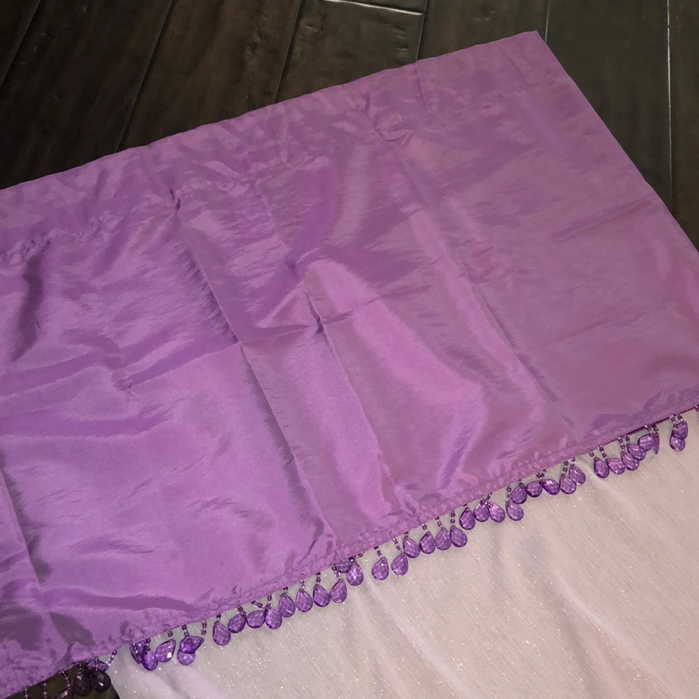 Lavender shimmery curtain panels
